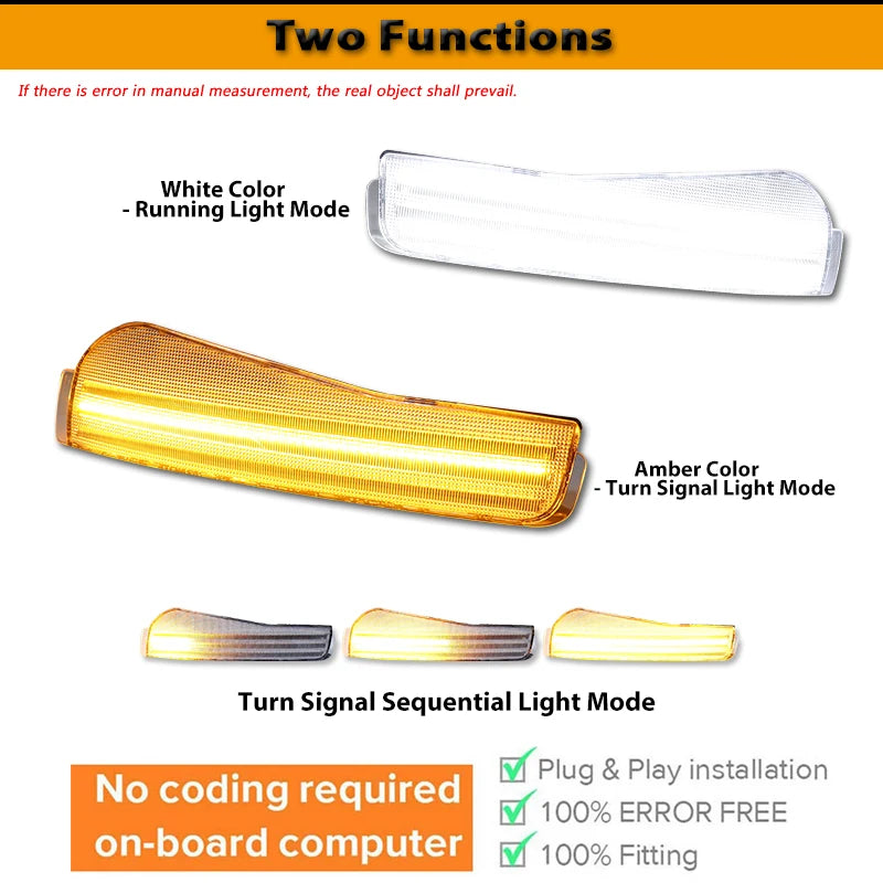 1993-1997 Pontiac Firebird/Trans Am Sequential Amber Turn Signal Switchback White LED Daytime Running Light