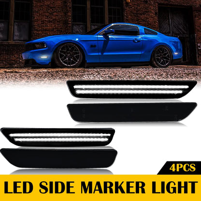 2010-2014 Ford Mustang 2Pcs LED Turn Signal Front Rear Bumper Side Marker Lights