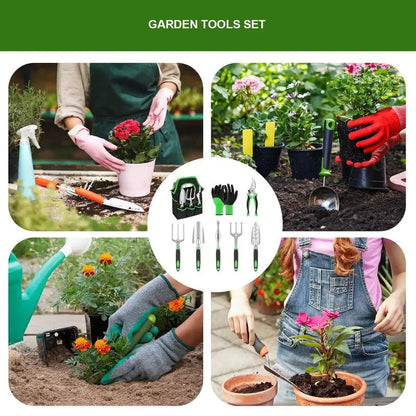 Outdoor Metal Gardening Tool Ergonomic Hand Tools with Rubber Handle and Bag