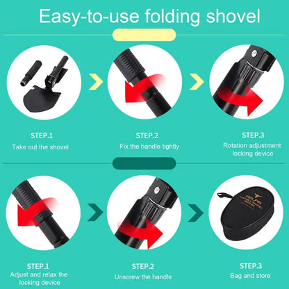 New Folding Survival Shovel With Oxford Cloth Bag