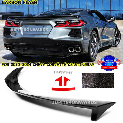 2020-2024 Chevy Corvette C8 Low Profile CARBON FLASH Rear Lid Wing Spoiler