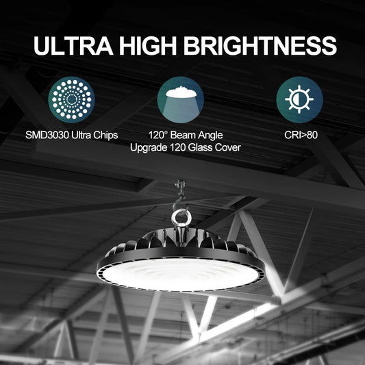 300W UFO Led High Bay Light 6000K Workshop Garage Lighting Fixtures