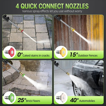 2024 New Electric High Pressure Washer - Portable Washer with Upgraded Foam Cannon, 4 Nozzle Set