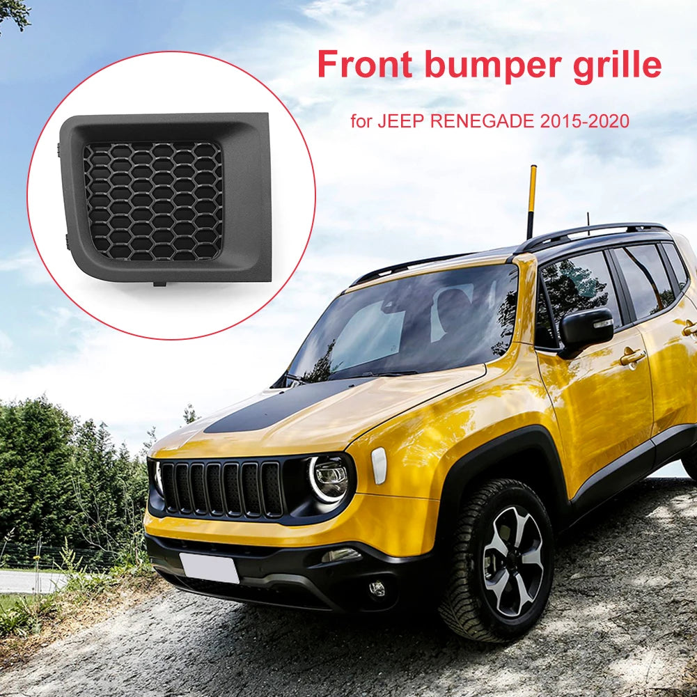 2015-2020 Jeep Renegade Front Bumper Bezel Black Left/Right Mesh Grille