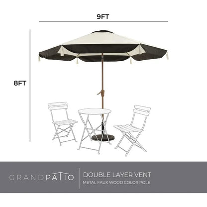 Grand Patio Fringe, Outdoor Tassel Umbrella with Push-Button Tilt 9FT