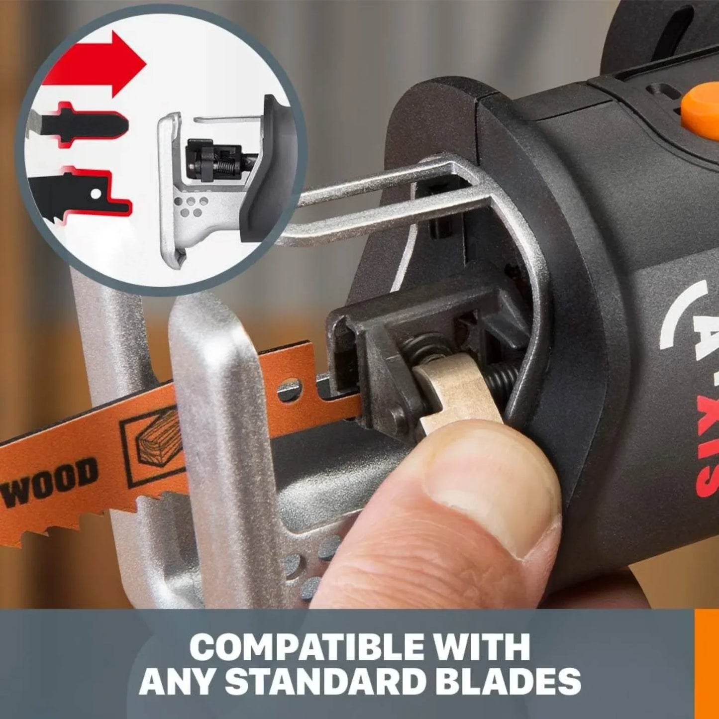 WORX WX550L.9 20V Power Share Axis Cordless Reciprocating & Jig Saw (Tool Only)