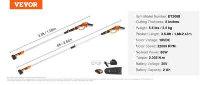 2-in-1 Cordless 8ft Pole Saw