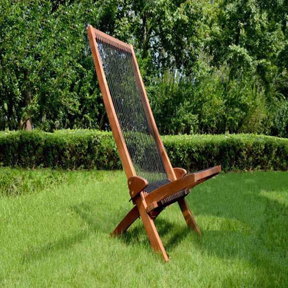 Foldable Low Profile Acacia Wood Lounge Chair