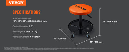 Mechanic Stool 250 LBS Rolling Pneumatic Creeper