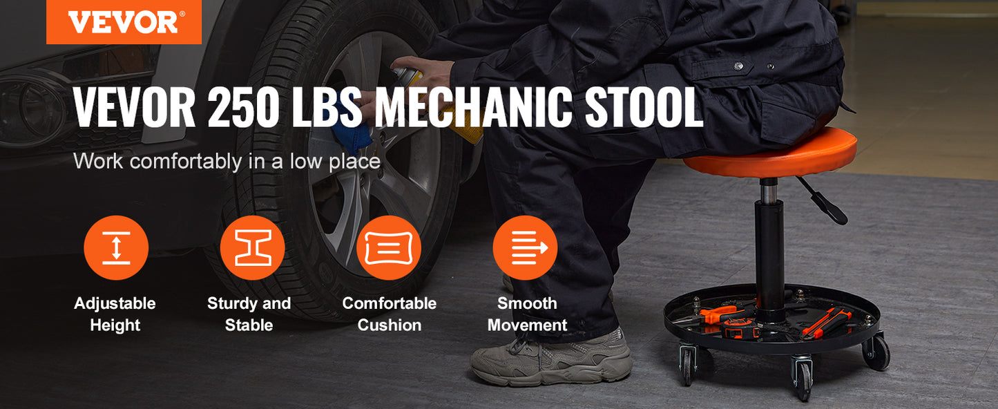 Mechanic Stool 250 LBS Rolling Pneumatic Creeper