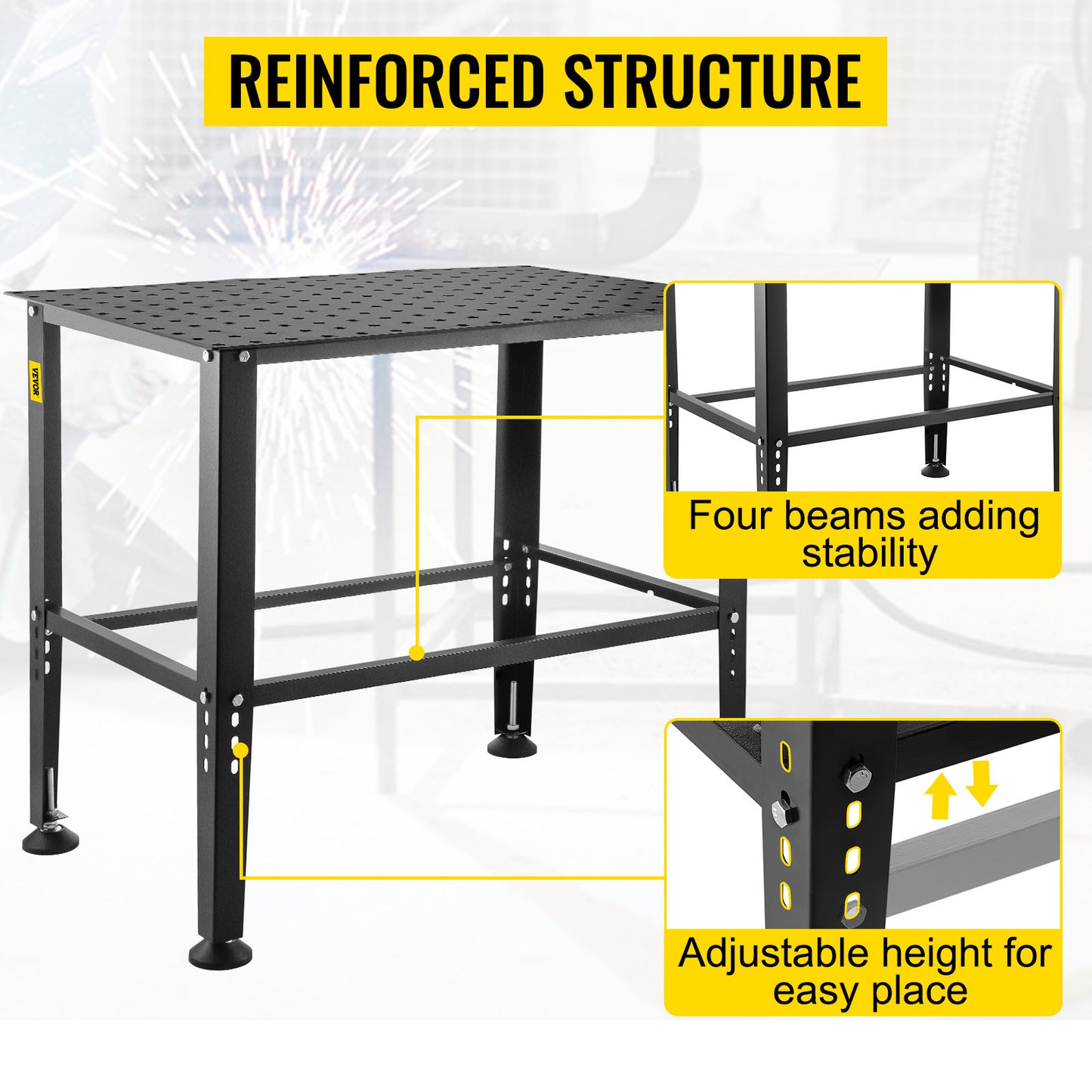 36x24Inch Workbench Adjustable Height